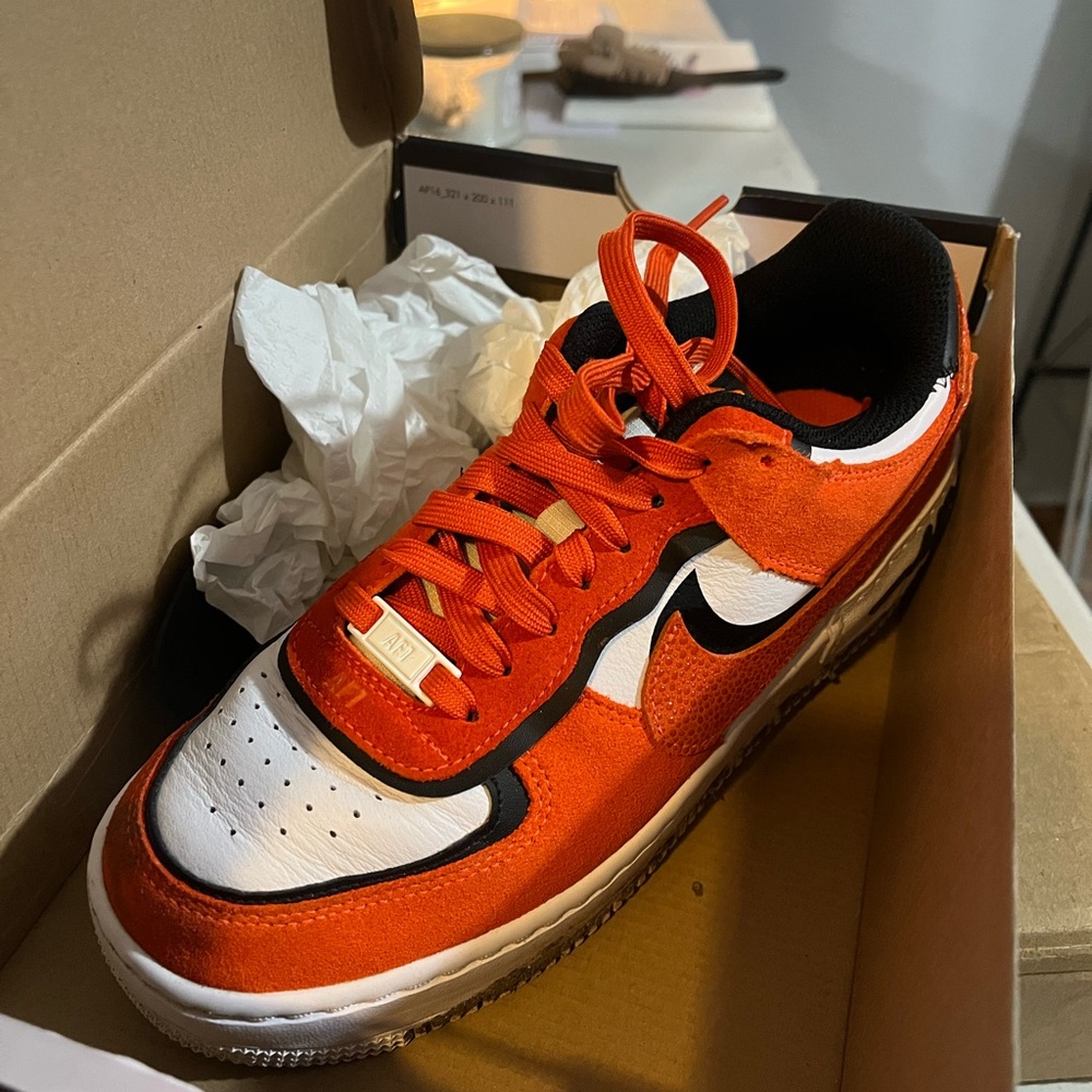 Nike Airforces Orange and White Sneakers